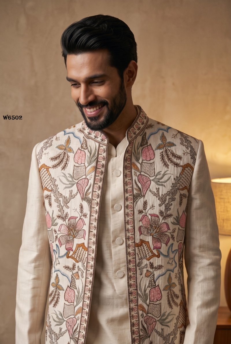 Outluk Wedding Vol 65 Lachaka Embroidery Mens Indo Western